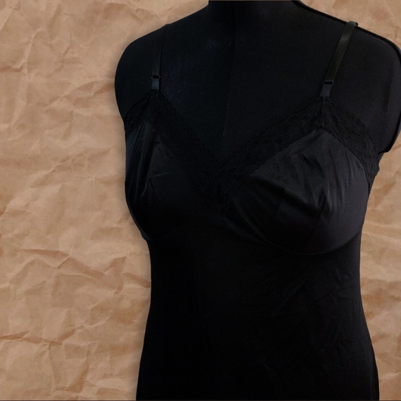 Vintage Vanity Fair Black Slip Mini Dress - Picture 9 of 16